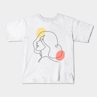 Line art of a confident woman Kids T-Shirt